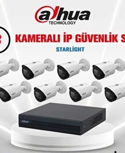 Dahua 2 Mp 8 Kameralı Ip Güvenlik Kamera Seti (starlight)